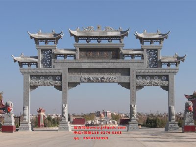 陵園石牌樓公墓大門牌坊圖片 陵園石牌樓農(nóng)村公墓大門設計